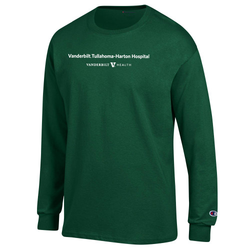  Champion Dark Green Long Sleeve T Shirt - Vanderbilt Tullahoma-Harton Hospital Vanderbilt Health