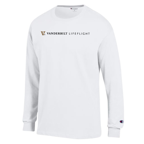  Champion White Long Sleeve T Shirt - Vanderbilt LIFEFLIGHT