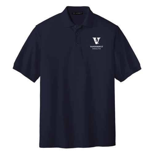 Navy Silk Touch Polo - Vanderbilt Health EMB