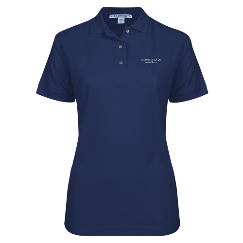  Womens Silk Touch Navy Pique Polo - Vanderbilt Wilson County Hospital