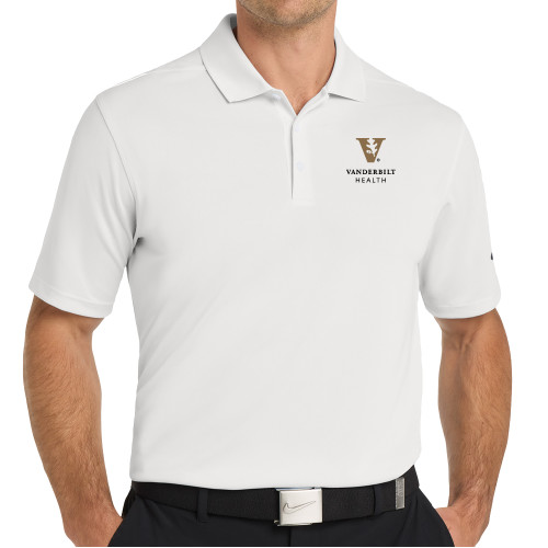  Nike White Dri Fit Micro Pique 2.0 Polo - Vanderbilt Health EMB