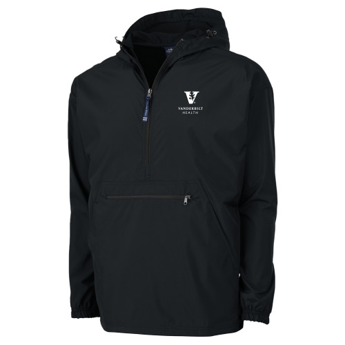  Charles River Womens Black Pack N Go Pullover Jacket - Vanderbilt Health EMB