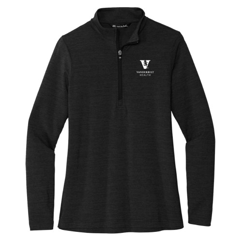  TravisMathew Womens Black Crestview 1/4 Zip - Vanderbilt Health EMB