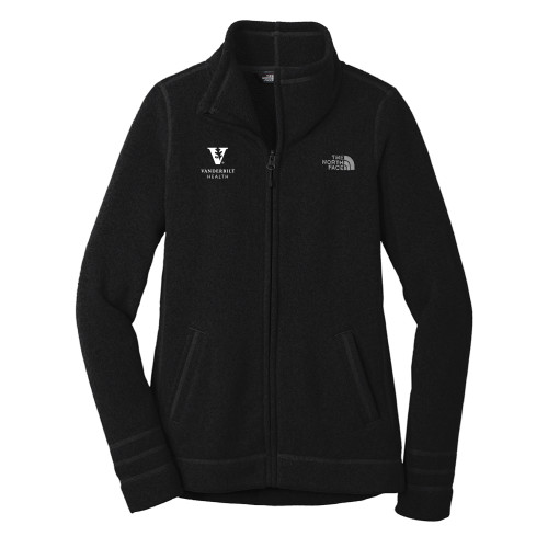  The North Face Womens Black Heather Fleece Jacket - Vanderbilt Health EMB