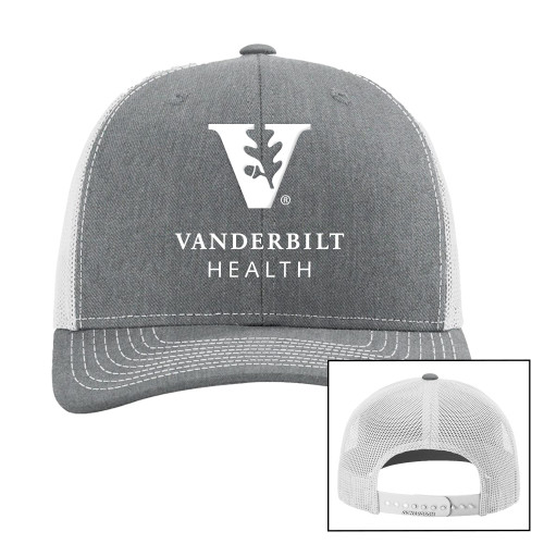  Richardson Heather Grey/Light Grey Trucker Hat - Vanderbilt Health EMB