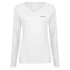 Thumbnail image for  Womens White Long Sleeve V Neck Tee