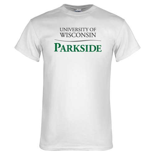  White T Shirt - Parkside Wordmark Vertical