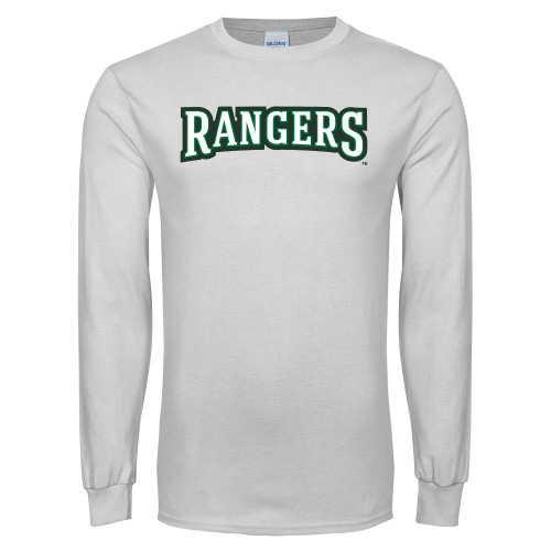  White Long Sleeve T Shirt - Rangers Wordmark