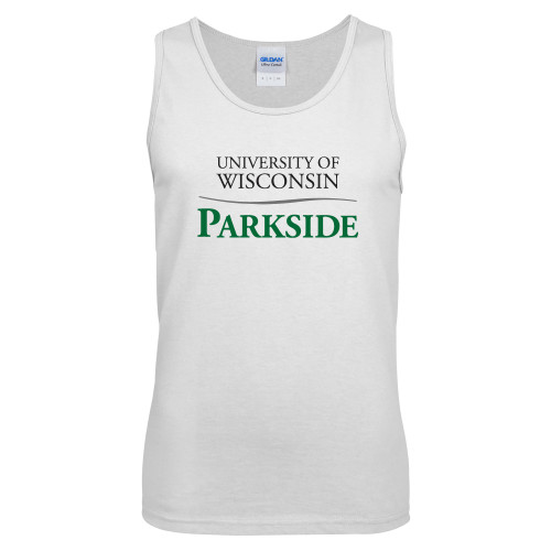  White Tank Top - Parkside Wordmark Vertical