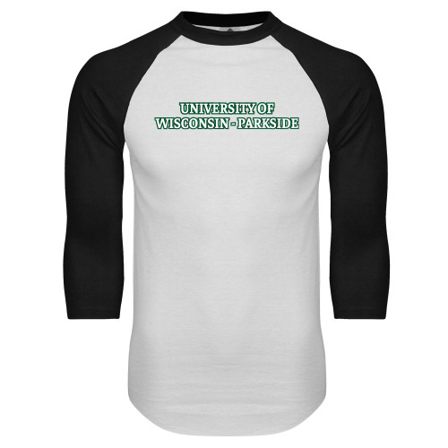  White/Black Raglan Baseball T Shirt - University of Wisconsin-Parkside