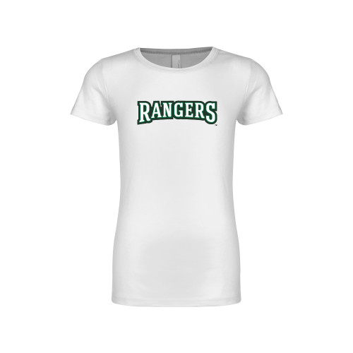  Next Level Girls White Fashion Fit T Shirt - Rangers Wordmark