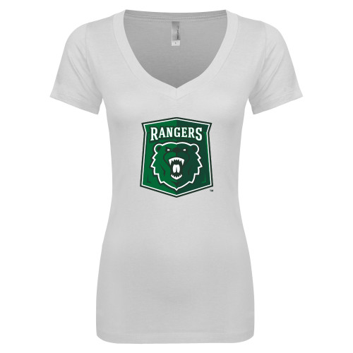  Next Level Womens White Ideal V Tee - Primary Athletic Mark