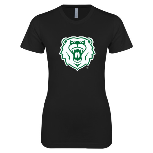  Next Level Womens Black Boyfriend Tee - Athletic Bear Head
