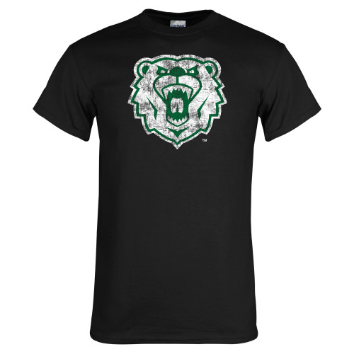  Black T Shirt - Bear Head Distressed