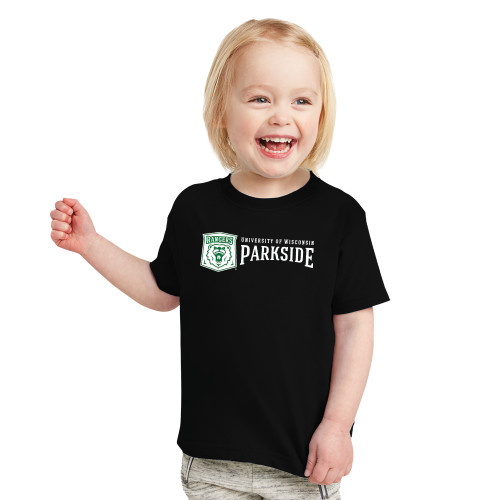  Toddler Black T Shirt - Primary Athletic Mark with Wordmark