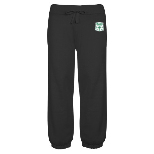  ENZA Womens Black Banded Fleece Capri - Primary Athletic Mark