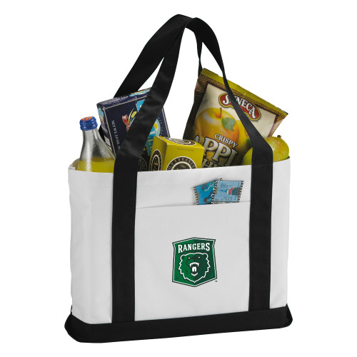  Contender White/Black Canvas Tote - Primary Athletic Mark