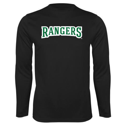  Black Performance Long Sleeve Shirt - Rangers Wordmark