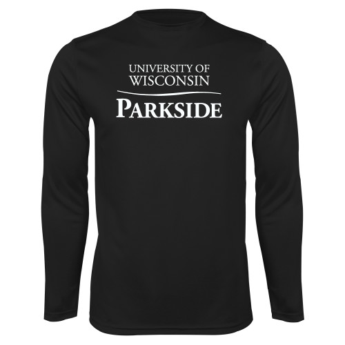  Black Performance Long Sleeve Shirt - Parkside Wordmark Vertical