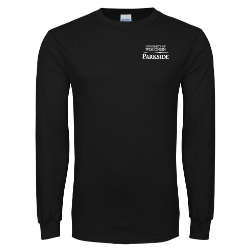  Black Long Sleeve T Shirt - Parkside Wordmark Vertical