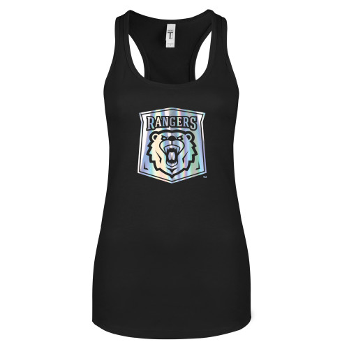  Next Level Womens Black Racerback Tank  - Primary Athletic Mark Foil