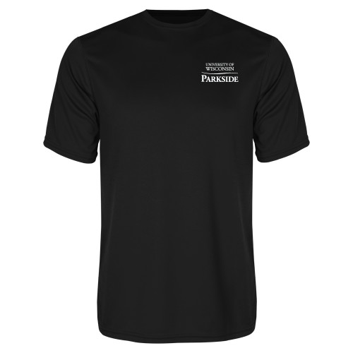  Black Performance Tee - Parkside Wordmark Vertical