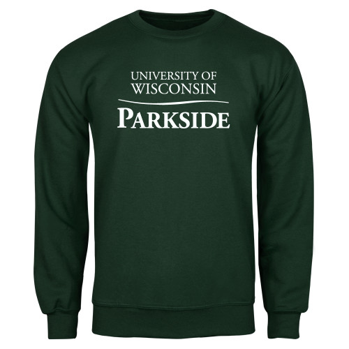 Dark Green Fleece Crew - Parkside Wordmark Vertical