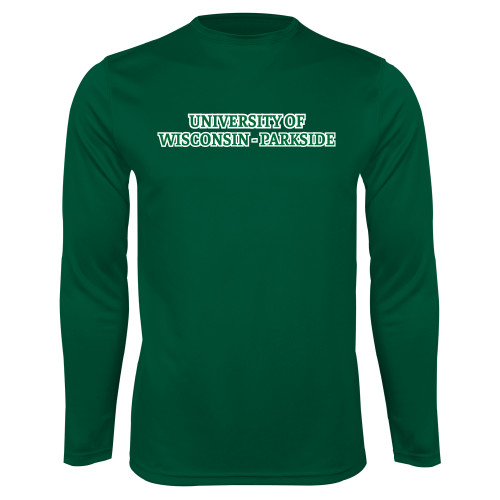  Dark Green Performance Long Sleeve Shirt - University of Wisconsin-Parkside