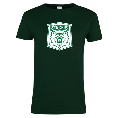  Womens Dark Green Short Sleeve Tee - Primary Athletic Mark