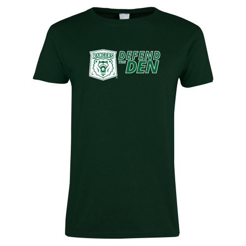  Womens Dark Green Short Sleeve Tee - Defend The Den