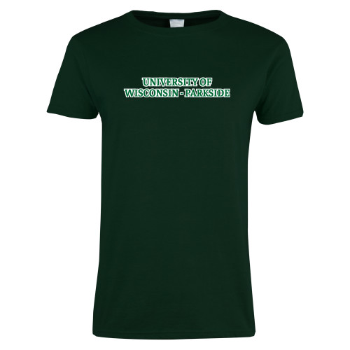  Womens Dark Green Short Sleeve Tee - University of Wisconsin-Parkside