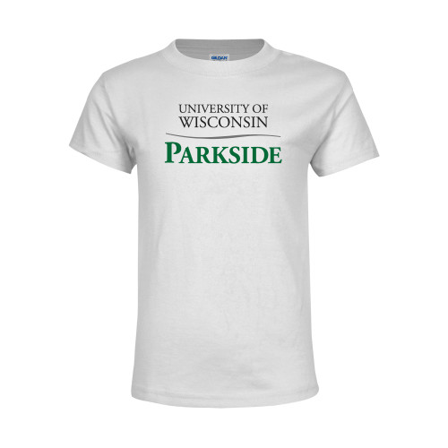  Youth White T Shirt - Parkside Wordmark Vertical