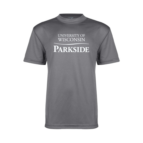  Youth Performance Grey Concrete Tee - Parkside Wordmark Vertical