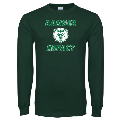  Dark Green Long Sleeve T Shirt - Ranger Impact with Bear Head