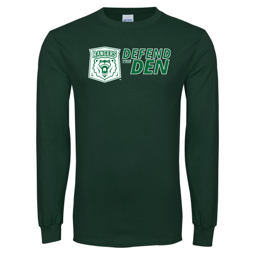  Dark Green Long Sleeve T Shirt - Defend The Den