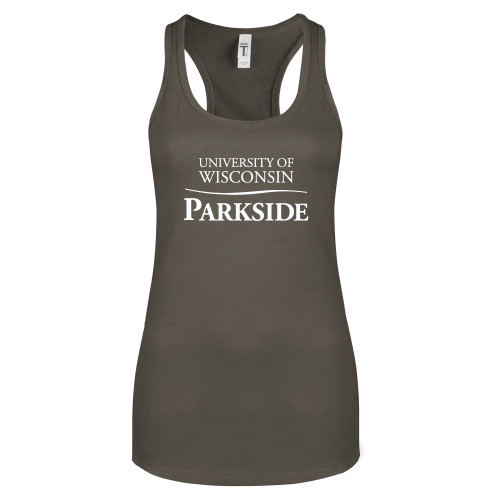  Next Level Womens Charcoal Racerback Tank - Parkside Wordmark Vertical