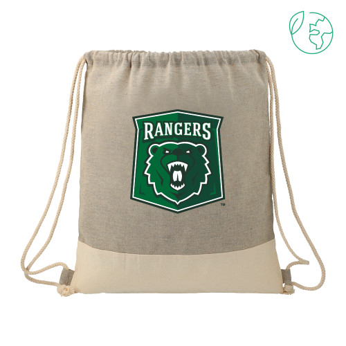  Split Recycled Cotton Grey/Natural Drawstring Bag - Primary Athletic Mark