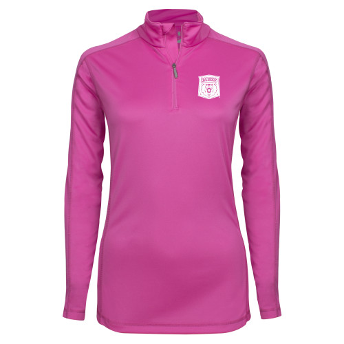  Syntrel Womens Raspberry Interlock 1/4 Zip - Primary Athletic Mark