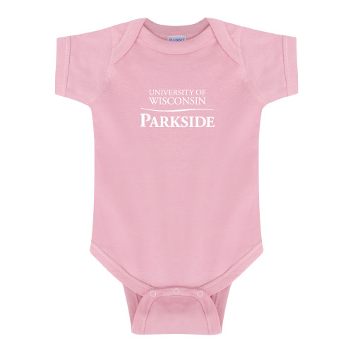  Light Pink Infant Onesie - Parkside Wordmark Vertical