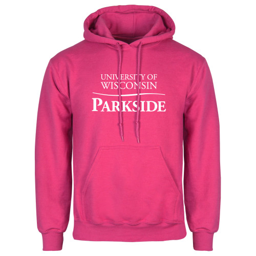  Womens Fuchsia Fleece Hoodie - Parkside Wordmark Vertical