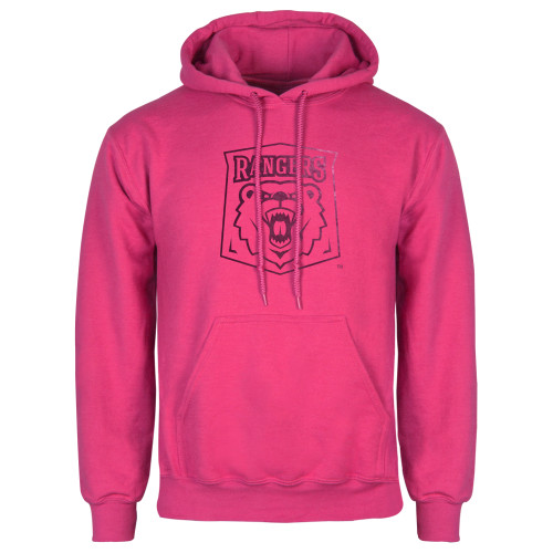  Womens Fuchsia Fleece Hoodie - Primary Athletic Mark Foil