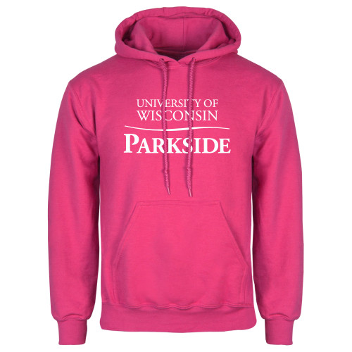  Womens Fuchsia Fleece Hoodie - Parkside Wordmark Vertical
