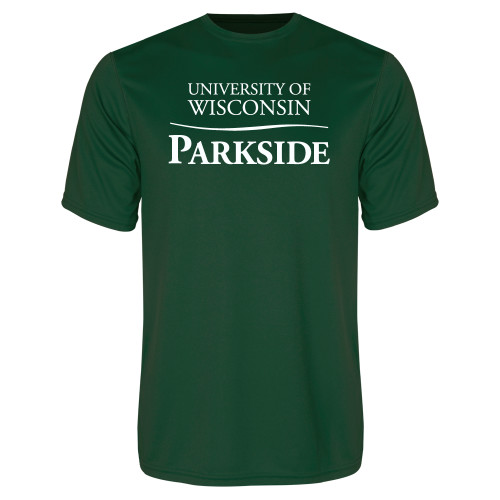  Dark Green Performance Tee - Parkside Wordmark Vertical