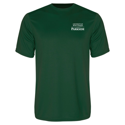  Dark Green Performance Tee - Parkside Wordmark Vertical