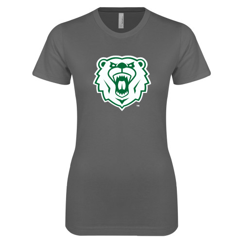  Next Level Womens Charcoal Boyfriend Tee - Athletic Bear Head