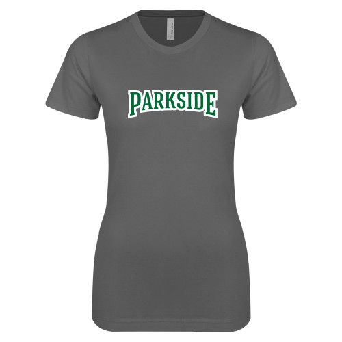 Next Level Womens Charcoal Boyfriend Tee - Parkside Wordmark