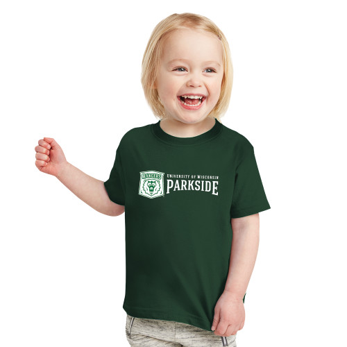  Toddler Dark Green T Shirt - Primary Athletic Mark with Wordmark