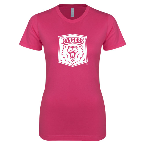  Next Level Womens Fuchsia Boyfriend Tee - Primary Athletic Mark