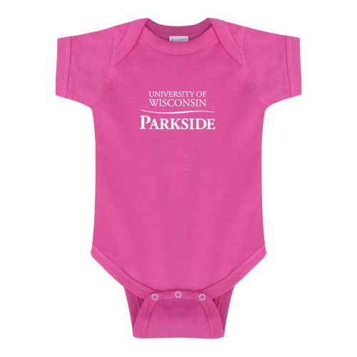  Fuchsia Infant Onesie - Parkside Wordmark Vertical