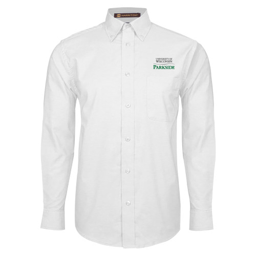  White Oxford Long Sleeve Shirt - Parkside Wordmark Vertical